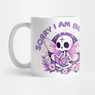 Sorry I am Booked Cute Kawaii Skeleton Moth Mug